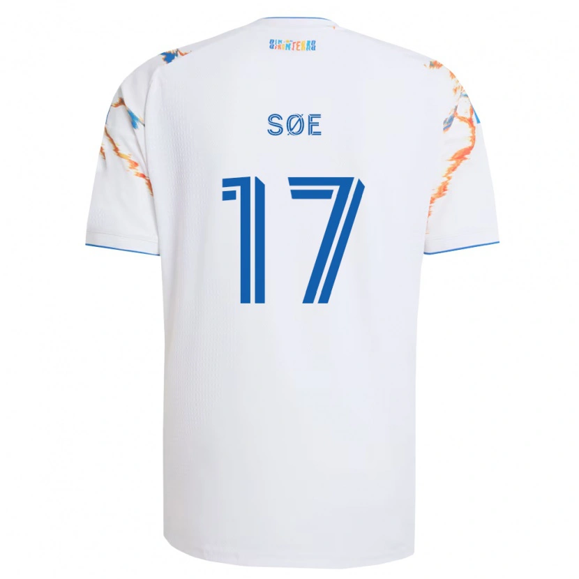 Danxen Dames Osvald Søe #17 Wit Oranje Blauw Uitshirt Uittenue 2026/27 T-Shirt