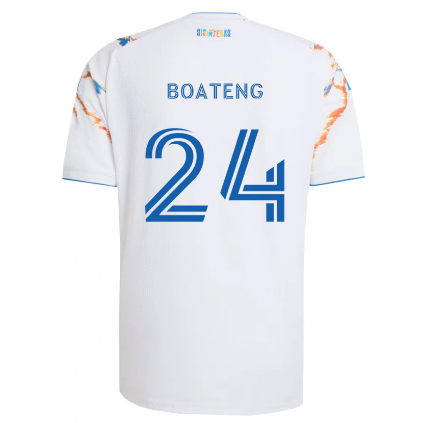 Danxen Dames Emmanuel Boateng #24 Wit Oranje Blauw Uitshirt Uittenue 2026/27 T-Shirt