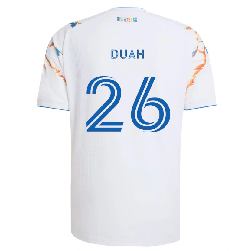 Danxen Dames Manu Duah #26 Wit Oranje Blauw Uitshirt Uittenue 2026/27 T-Shirt