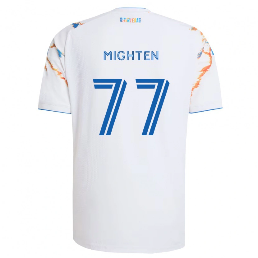 Danxen Dames Alex Mighten #77 Wit Oranje Blauw Uitshirt Uittenue 2026/27 T-Shirt