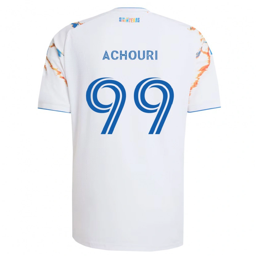 Danxen Dames Elias Achouri #99 Wit Oranje Blauw Uitshirt Uittenue 2026/27 T-Shirt