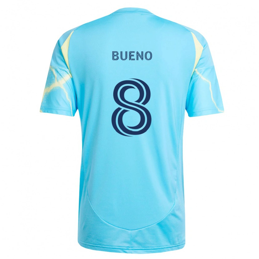 Danxen Dames Jesús Bueno #8 Lichtblauw Zwart Lichtgeel Uitshirt Uittenue 2026/27 T-Shirt