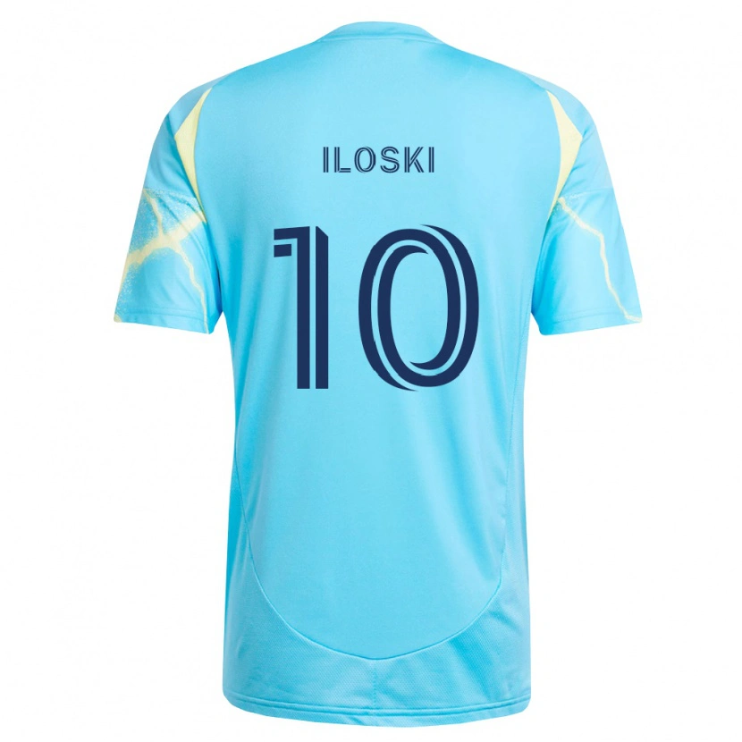 Danxen Dames Milan Iloski #10 Lichtblauw Zwart Lichtgeel Uitshirt Uittenue 2026/27 T-Shirt