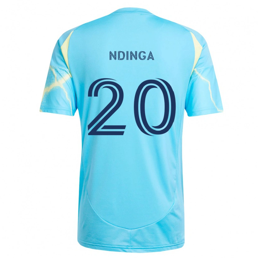 Danxen Dames Philippe Ndinga #20 Lichtblauw Zwart Lichtgeel Uitshirt Uittenue 2026/27 T-Shirt