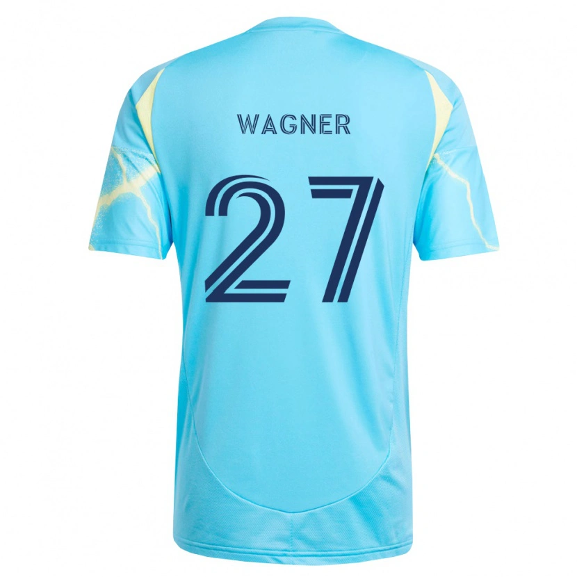 Danxen Dames Kai Wagner #27 Lichtblauw Zwart Lichtgeel Uitshirt Uittenue 2026/27 T-Shirt