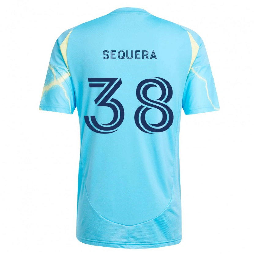 Danxen Dames Giovanny Sequera #38 Lichtblauw Zwart Lichtgeel Uitshirt Uittenue 2026/27 T-Shirt