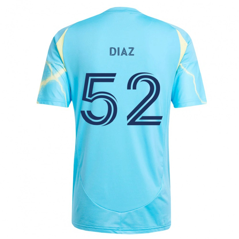 Danxen Dames Samuel Diaz #52 Lichtblauw Zwart Lichtgeel Uitshirt Uittenue 2026/27 T-Shirt