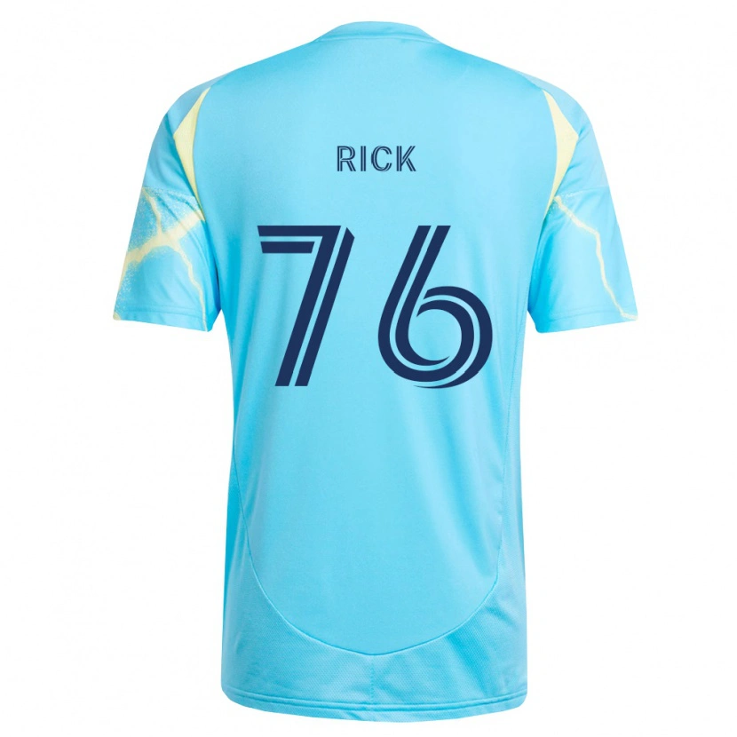 Danxen Dames Andrew Rick #76 Lichtblauw Zwart Lichtgeel Uitshirt Uittenue 2026/27 T-Shirt