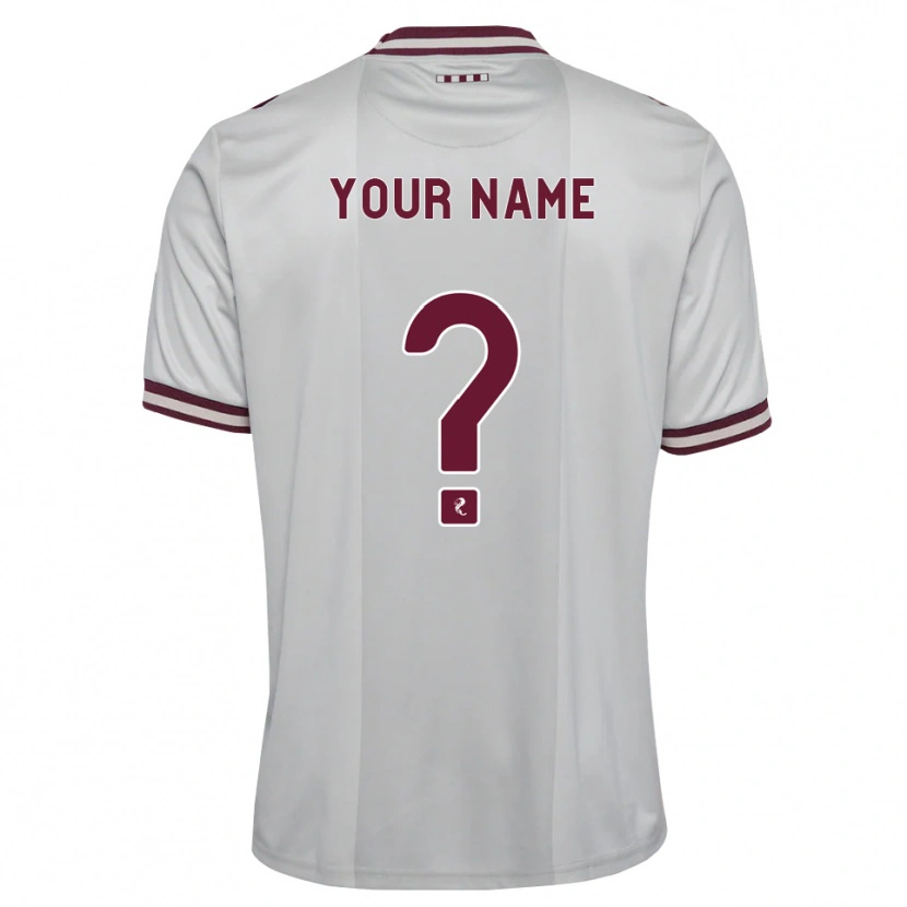 Danxen Dames Uw Naam #0 Wit Bordeauxrood Uitshirt Uittenue 2026/27 T-Shirt