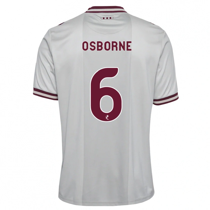 Danxen Dames Alfie Osborne #6 Wit Bordeauxrood Uitshirt Uittenue 2026/27 T-Shirt