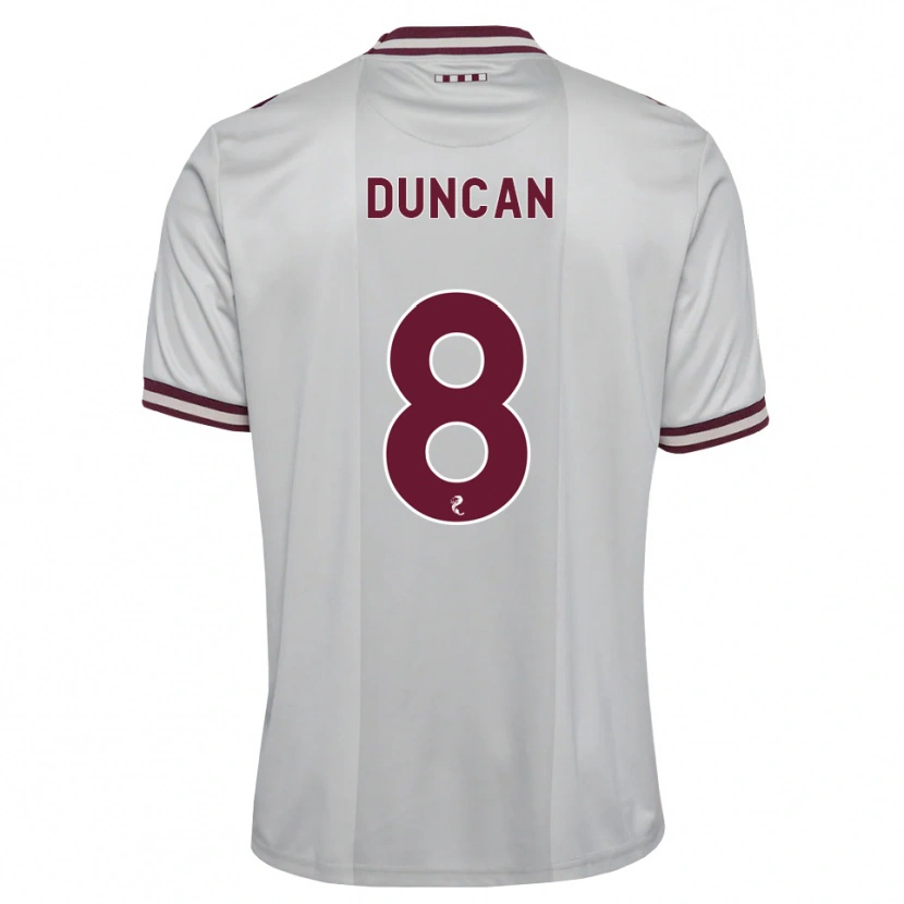 Danxen Dames Ryan Duncan #8 Wit Bordeauxrood Uitshirt Uittenue 2026/27 T-Shirt