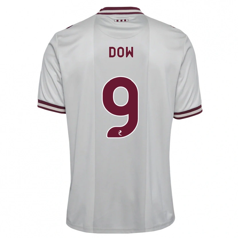 Danxen Dames Connor Dow #9 Wit Bordeauxrood Uitshirt Uittenue 2026/27 T-Shirt