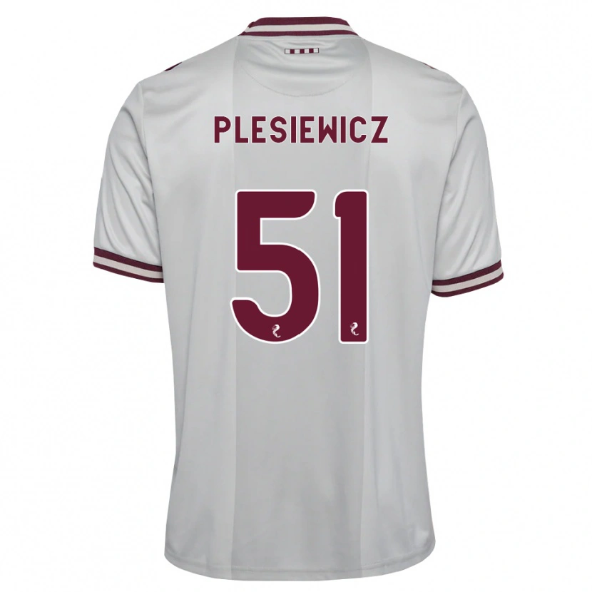 Danxen Dames Szymon Plesiewicz #51 Wit Bordeauxrood Uitshirt Uittenue 2026/27 T-Shirt