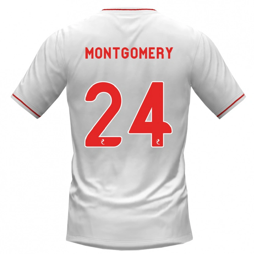 Danxen Kinderen Adam Montgomery #24 Wit Rood Uitshirt Uittenue 2026/27 T-Shirt