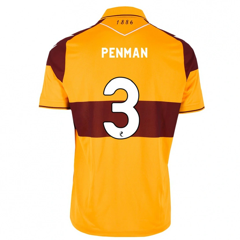 Danxen Kinderen Jenna Penman #3 Kastanjebruin Oranje Thuisshirt Thuistenue 2026/27 T-Shirt