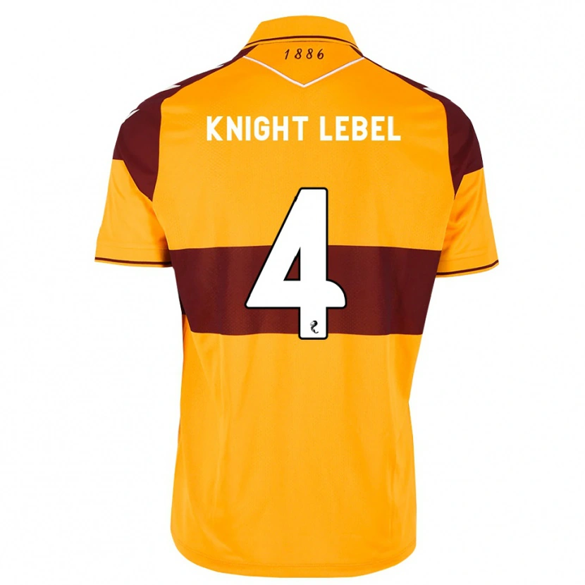 Danxen Kinderen Jamie Knight-Lebel #4 Kastanjebruin Oranje Thuisshirt Thuistenue 2026/27 T-Shirt