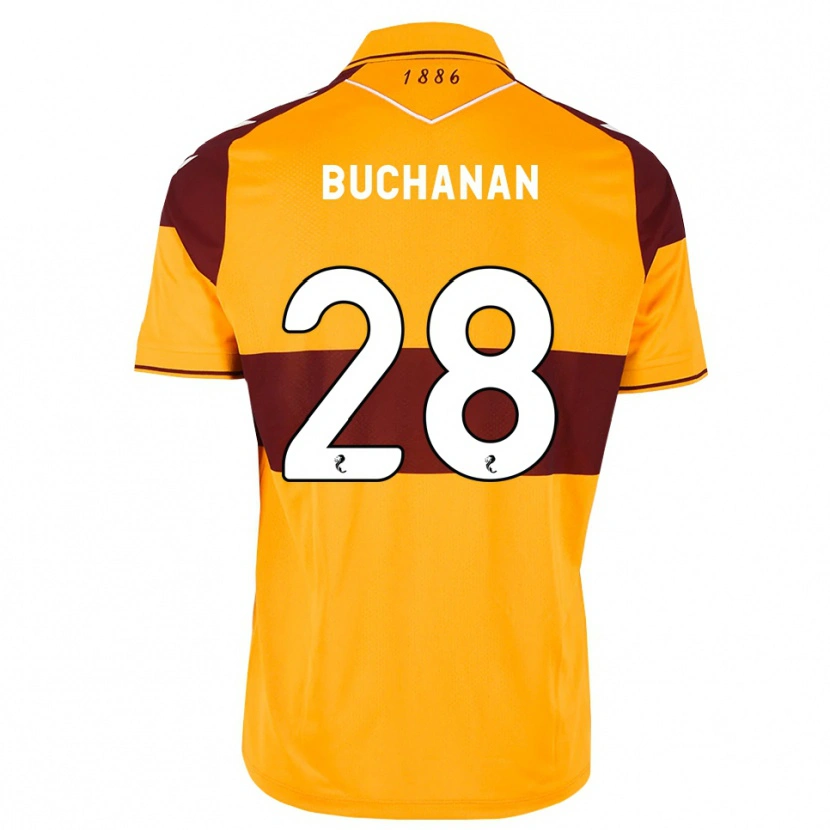 Danxen Kinderen Aaron Buchanan #28 Kastanjebruin Oranje Thuisshirt Thuistenue 2026/27 T-Shirt