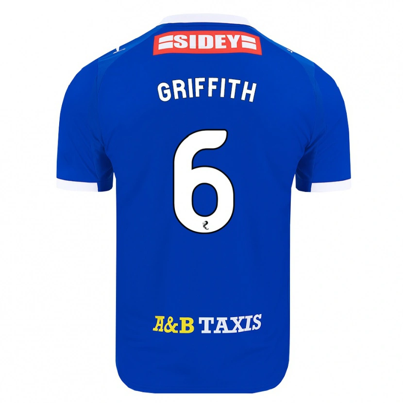 Danxen Kinderen Víctor Griffith #6 Blauw Rood Geel Thuisshirt Thuistenue 2026/27 T-Shirt