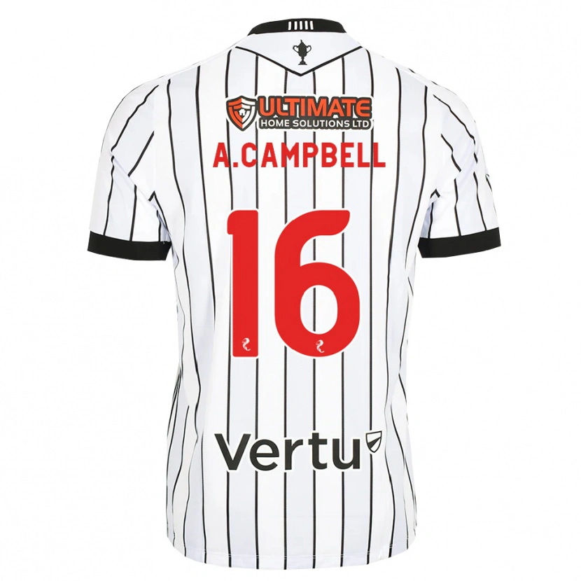Danxen Kinderen Allan Campbell #16 Wit Zwart Rood Thuisshirt Thuistenue 2026/27 T-Shirt