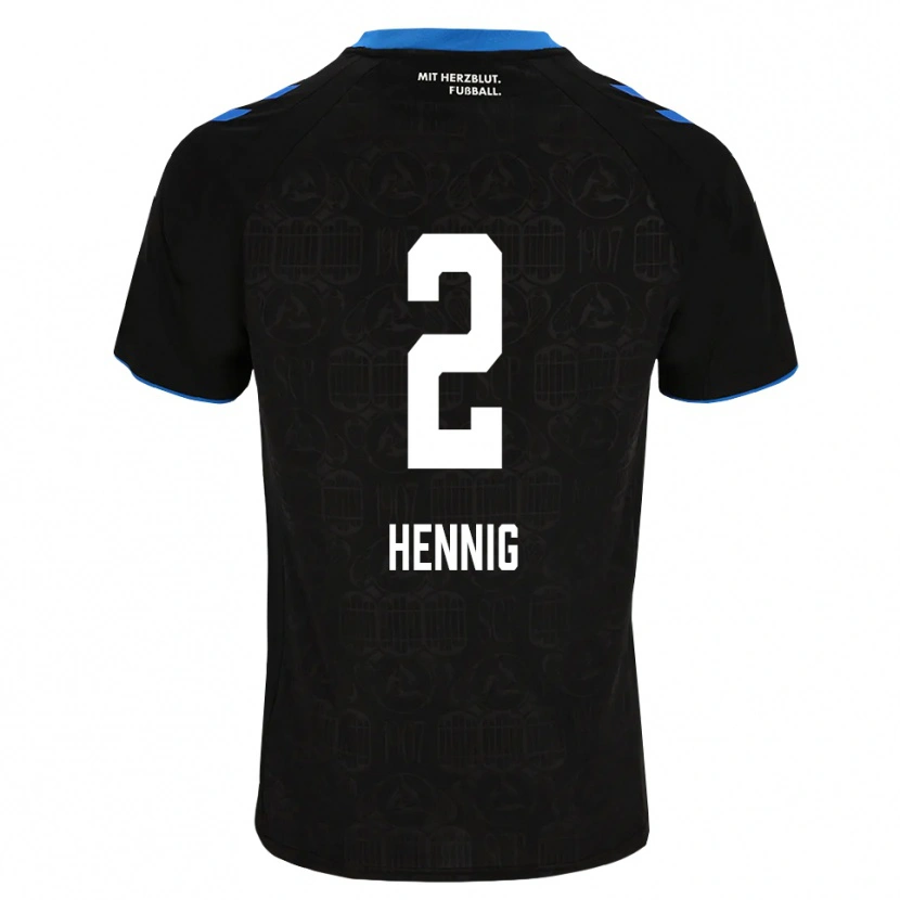 Danxen Kinderen Lenny Hennig #2 Zwart Wit Rood Thuisshirt Thuistenue 2026/27 T-Shirt