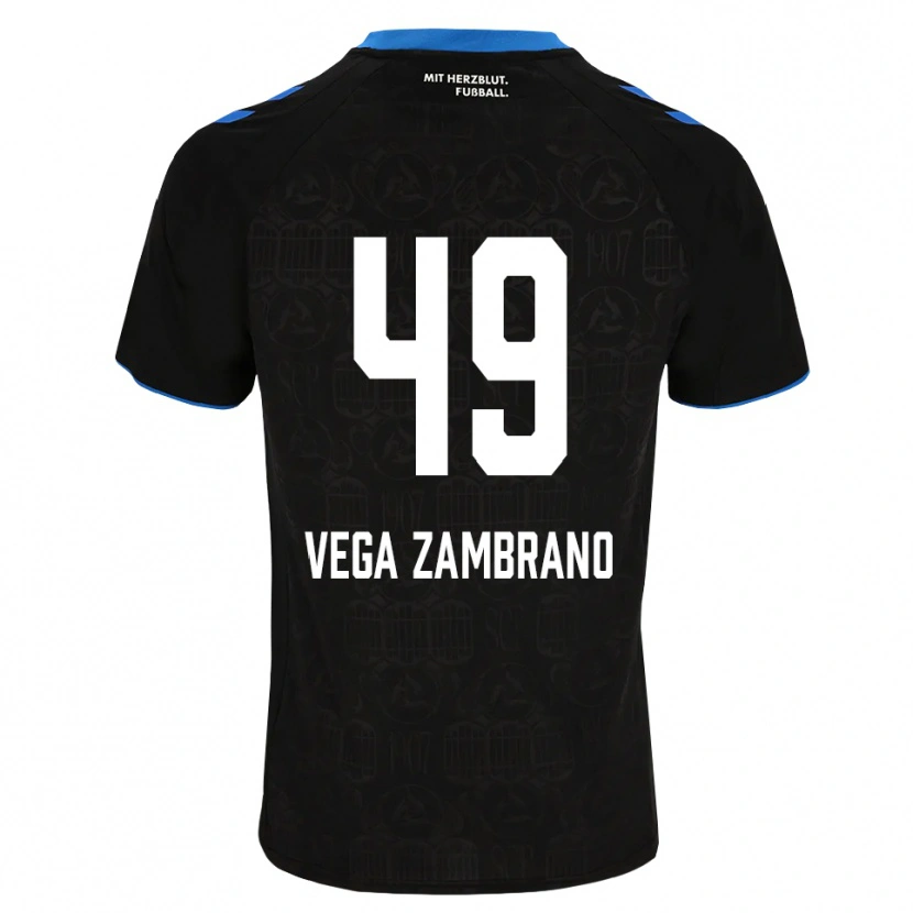 Danxen Kinderen Joel Vega Zambrano #49 Zwart Wit Rood Thuisshirt Thuistenue 2026/27 T-Shirt