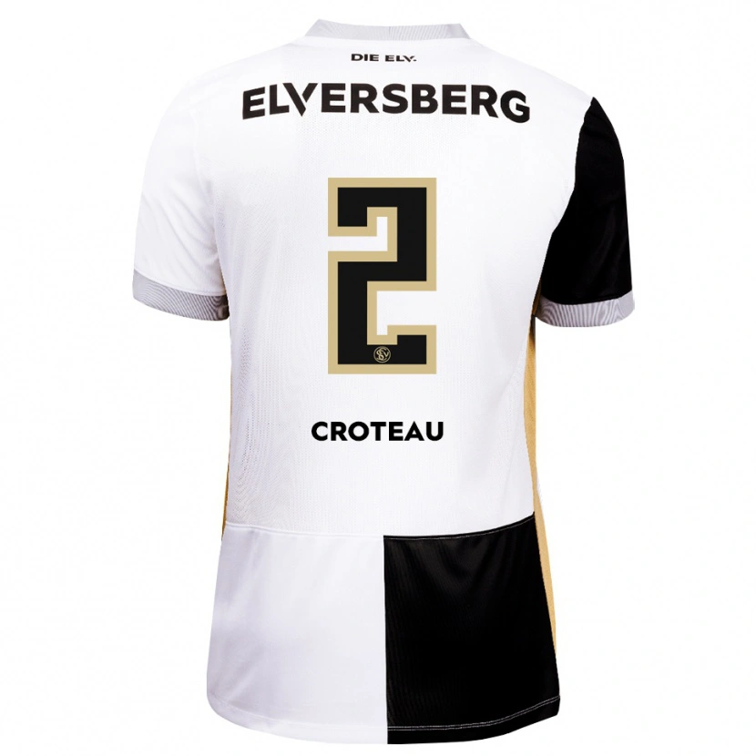 Danxen Kinderen Jenna Croteau #2 Zwart Wit Bruin Thuisshirt Thuistenue 2026/27 T-Shirt