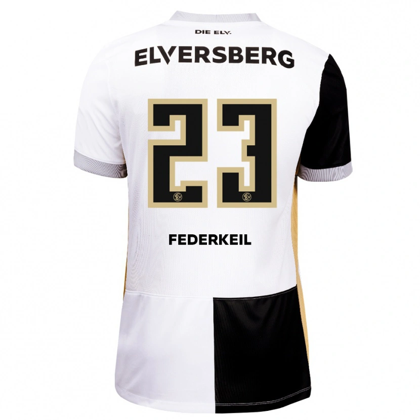 Danxen Kinderen Jonas Federkeil #23 Zwart Wit Bruin Thuisshirt Thuistenue 2026/27 T-Shirt
