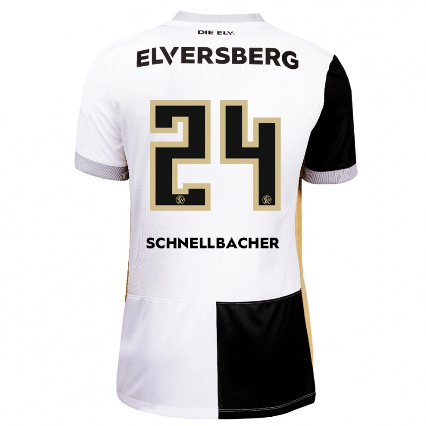 Danxen Kinderen Luca Schnellbacher #24 Zwart Wit Bruin Thuisshirt Thuistenue 2026/27 T-Shirt