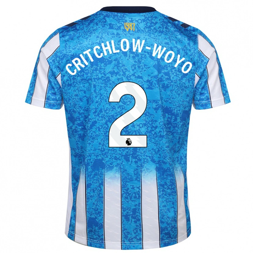 Danxen Kinderen Tionne Critchlow-Woyo #2 Wit Blauw Oranje Thuisshirt Thuistenue 2026/27 T-Shirt