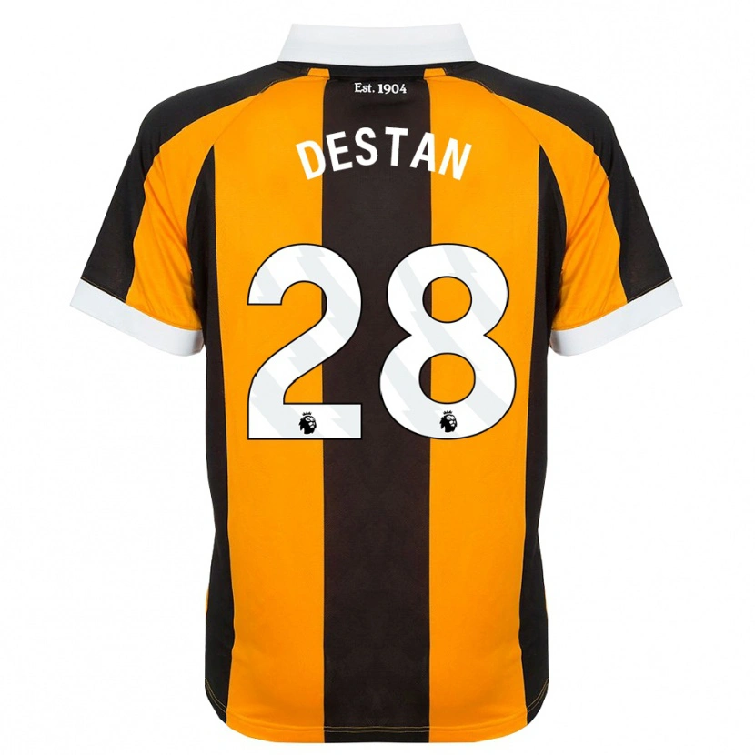Danxen Kinderen Enis Destan #28 Oranje Zwart Wit Thuisshirt Thuistenue 2026/27 T-Shirt
