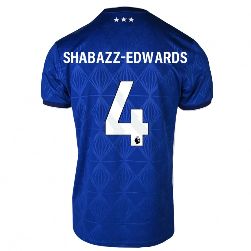 Danxen Kinderen Walker Shabazz-Edwards #4 Mediumblue Wit Rood Thuisshirt Thuistenue 2026/27 T-Shirt