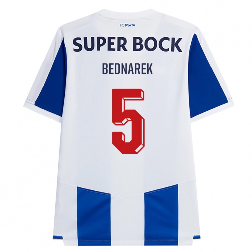 Danxen Kinderen Jan Bednarek #5 Blauw Wit Rood Thuisshirt Thuistenue 2026/27 T-Shirt