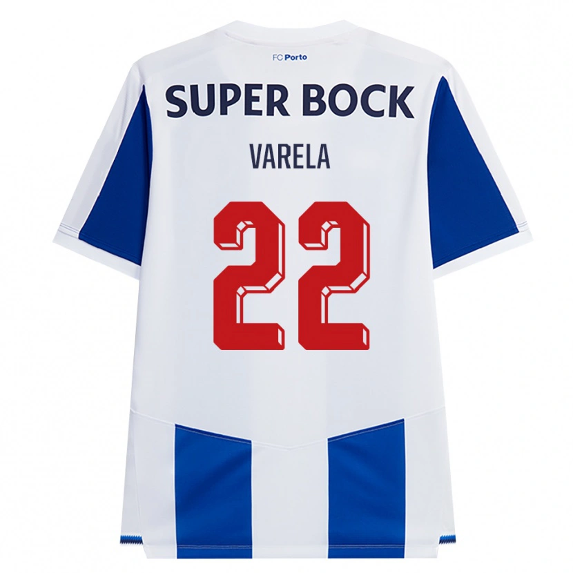 Danxen Kinderen Alan Varela #22 Blauw Wit Rood Thuisshirt Thuistenue 2026/27 T-Shirt