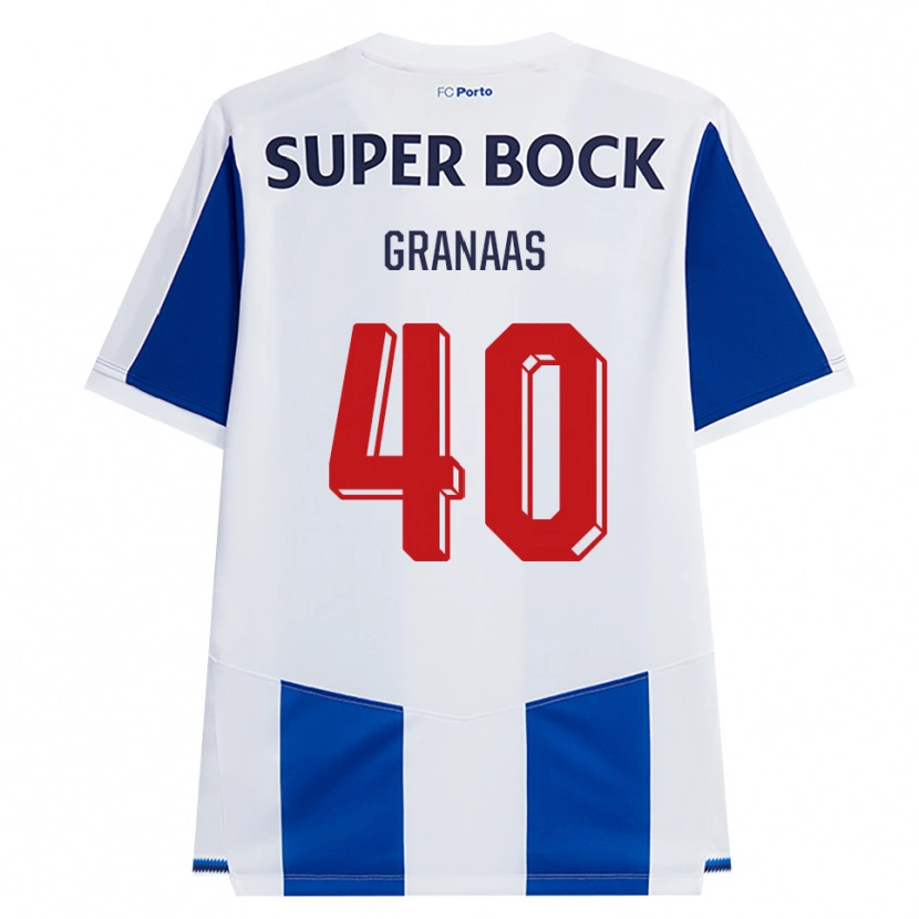 Danxen Kinderen Eirik Granaas #40 Blauw Wit Rood Thuisshirt Thuistenue 2026/27 T-Shirt