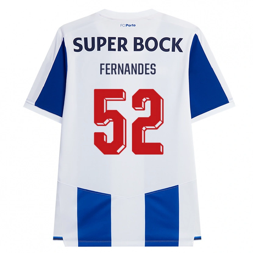 Danxen Kinderen Martim Fernandes #52 Blauw Wit Rood Thuisshirt Thuistenue 2026/27 T-Shirt