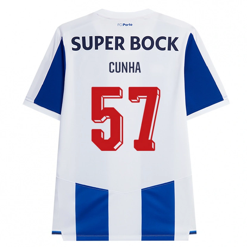Danxen Kinderen Duarte Cunha #57 Blauw Wit Rood Thuisshirt Thuistenue 2026/27 T-Shirt