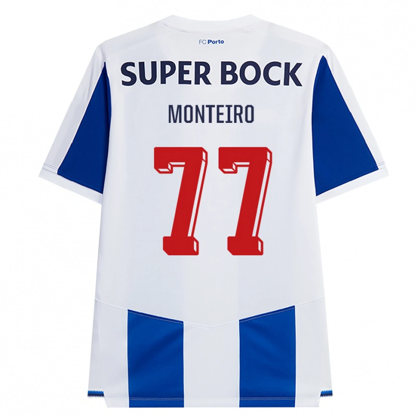 Danxen Kinderen Rui Monteiro #77 Blauw Wit Rood Thuisshirt Thuistenue 2026/27 T-Shirt