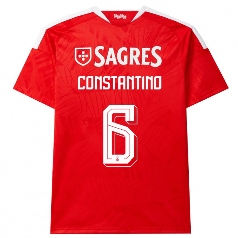 Danxen Kinderen Simão Constantino #6 Rood Wit Geel Thuisshirt Thuistenue 2026/27 T-Shirt