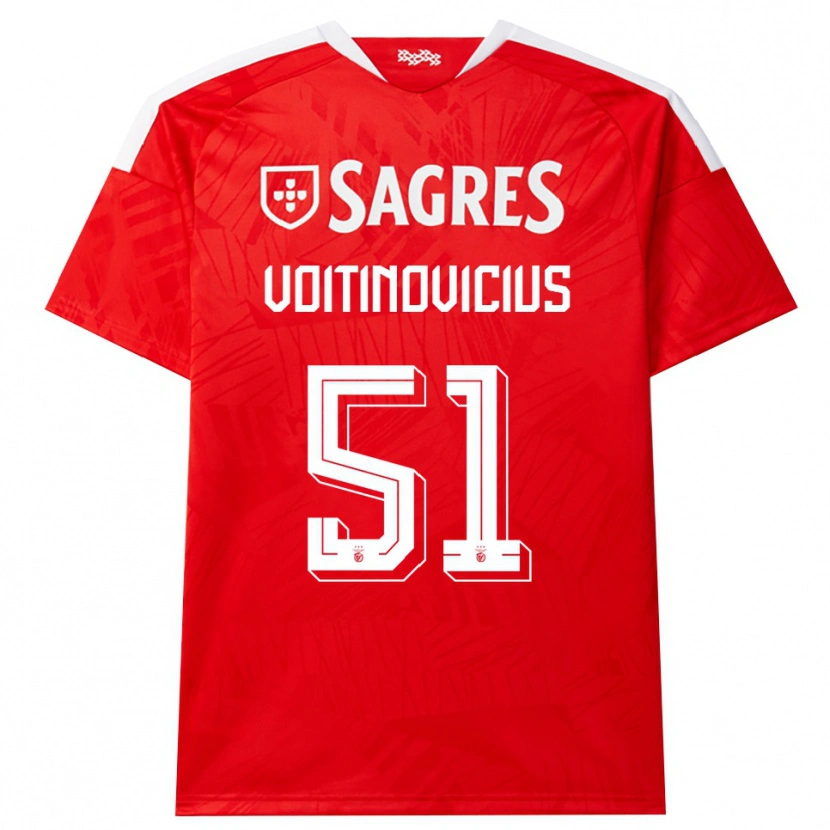 Danxen Kinderen Arnas Voitinovičius #51 Rood Wit Geel Thuisshirt Thuistenue 2026/27 T-Shirt