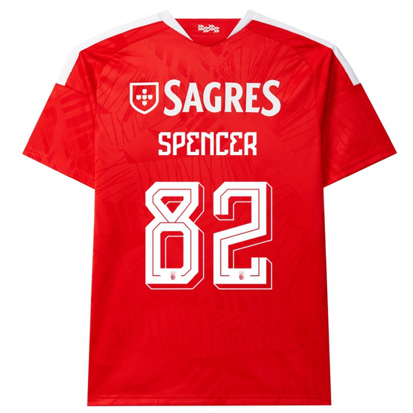 Danxen Kinderen Diogo Spencer #82 Rood Wit Geel Thuisshirt Thuistenue 2026/27 T-Shirt