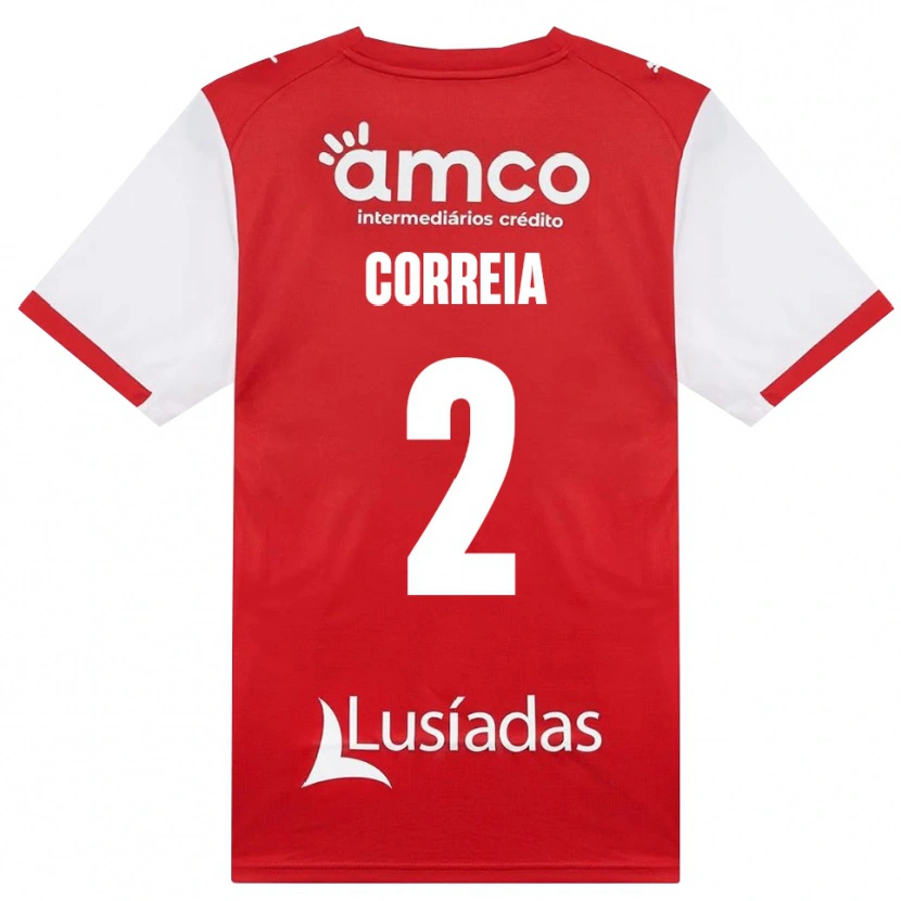 Danxen Kinderen Nuno Correia #2 Wit Rood Zwart Thuisshirt Thuistenue 2026/27 T-Shirt