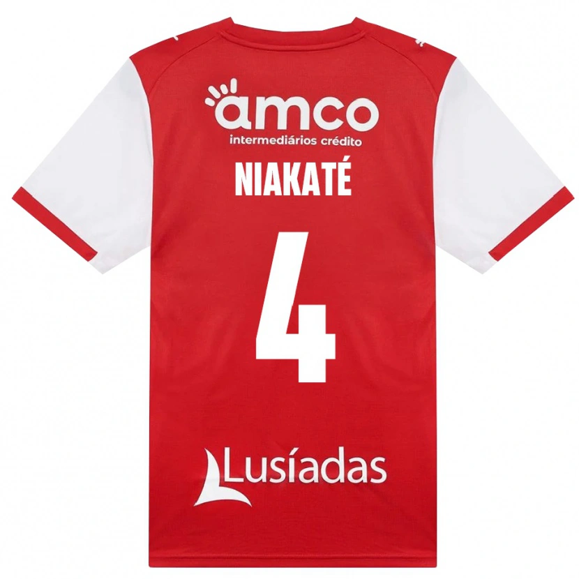 Danxen Kinderen Sikou Niakaté #4 Wit Rood Zwart Thuisshirt Thuistenue 2026/27 T-Shirt