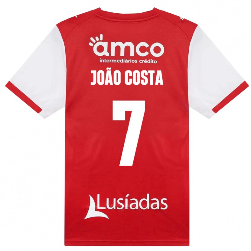 Danxen Kinderen João Costa #7 Wit Rood Zwart Thuisshirt Thuistenue 2026/27 T-Shirt