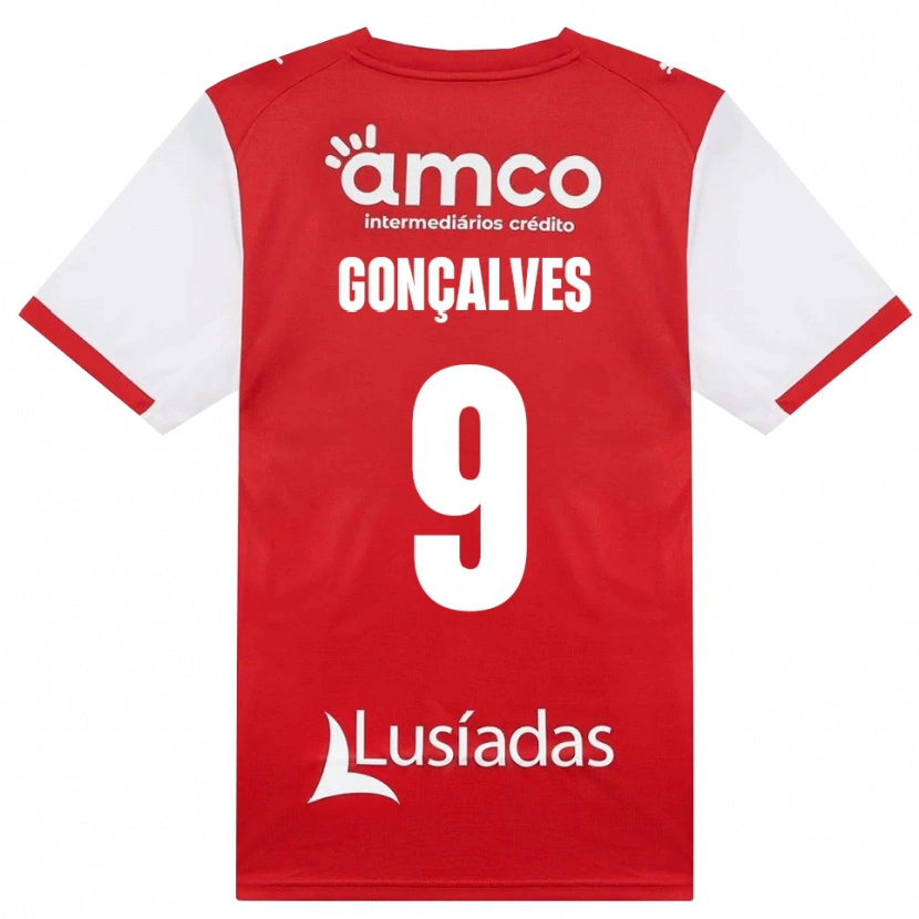 Danxen Kinderen João Gonçalves #9 Wit Rood Zwart Thuisshirt Thuistenue 2026/27 T-Shirt