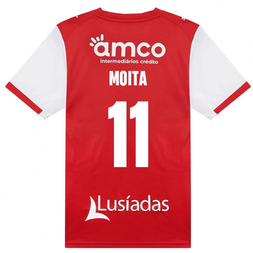 Danxen Kinderen Carlos Moita #11 Wit Rood Zwart Thuisshirt Thuistenue 2026/27 T-Shirt