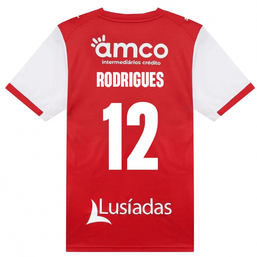 Danxen Kinderen David Rodrigues #12 Wit Rood Zwart Thuisshirt Thuistenue 2026/27 T-Shirt