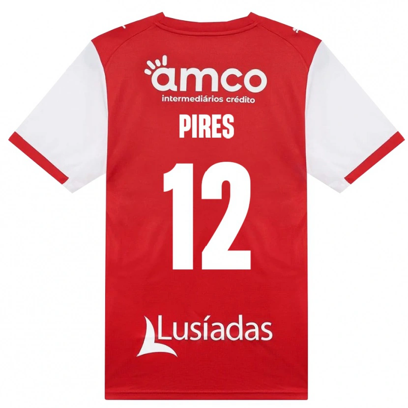 Danxen Kinderen Hugo Pires #12 Wit Rood Zwart Thuisshirt Thuistenue 2026/27 T-Shirt