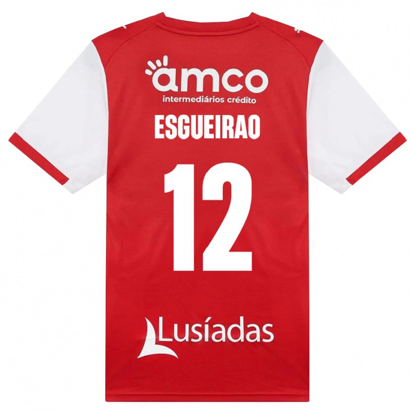 Danxen Kinderen Íris Esgueirão #12 Wit Rood Zwart Thuisshirt Thuistenue 2026/27 T-Shirt