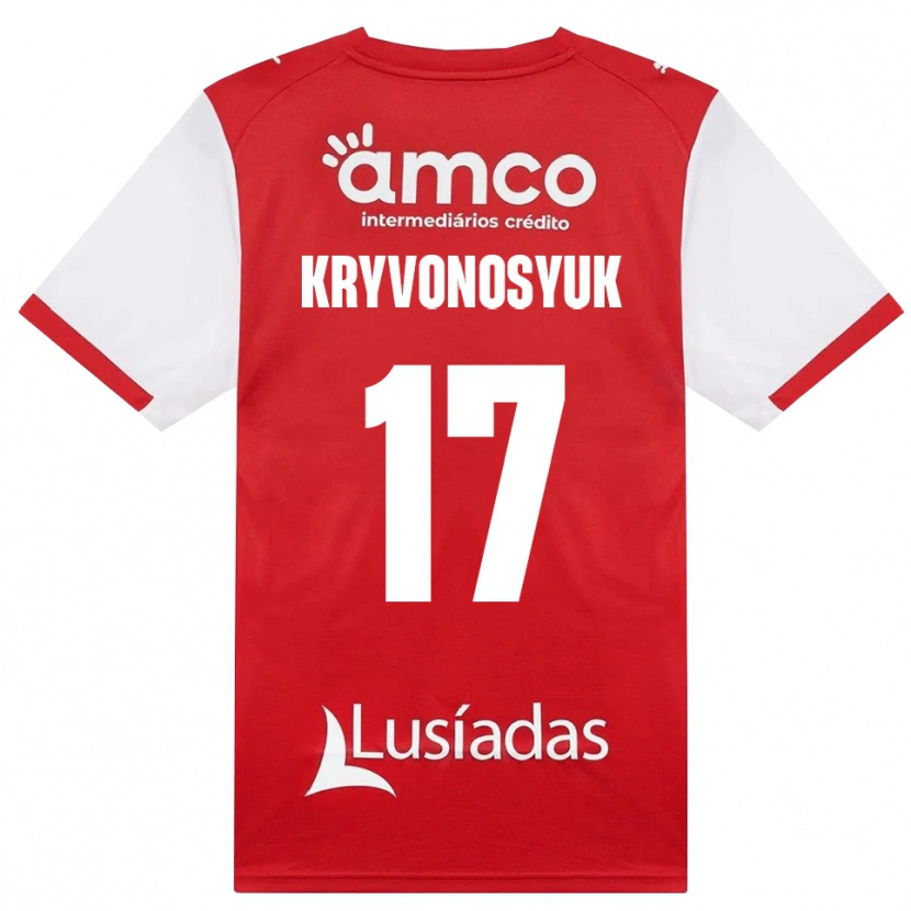 Danxen Kinderen Leonardo Kryvonosyuk #17 Wit Rood Zwart Thuisshirt Thuistenue 2026/27 T-Shirt