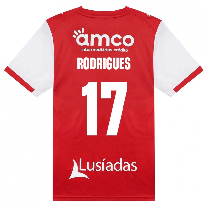 Danxen Kinderen Tânia Rodrigues #17 Wit Rood Zwart Thuisshirt Thuistenue 2026/27 T-Shirt